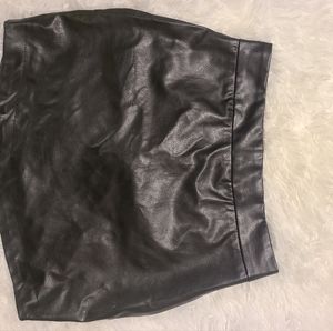 Mini leather skirt
